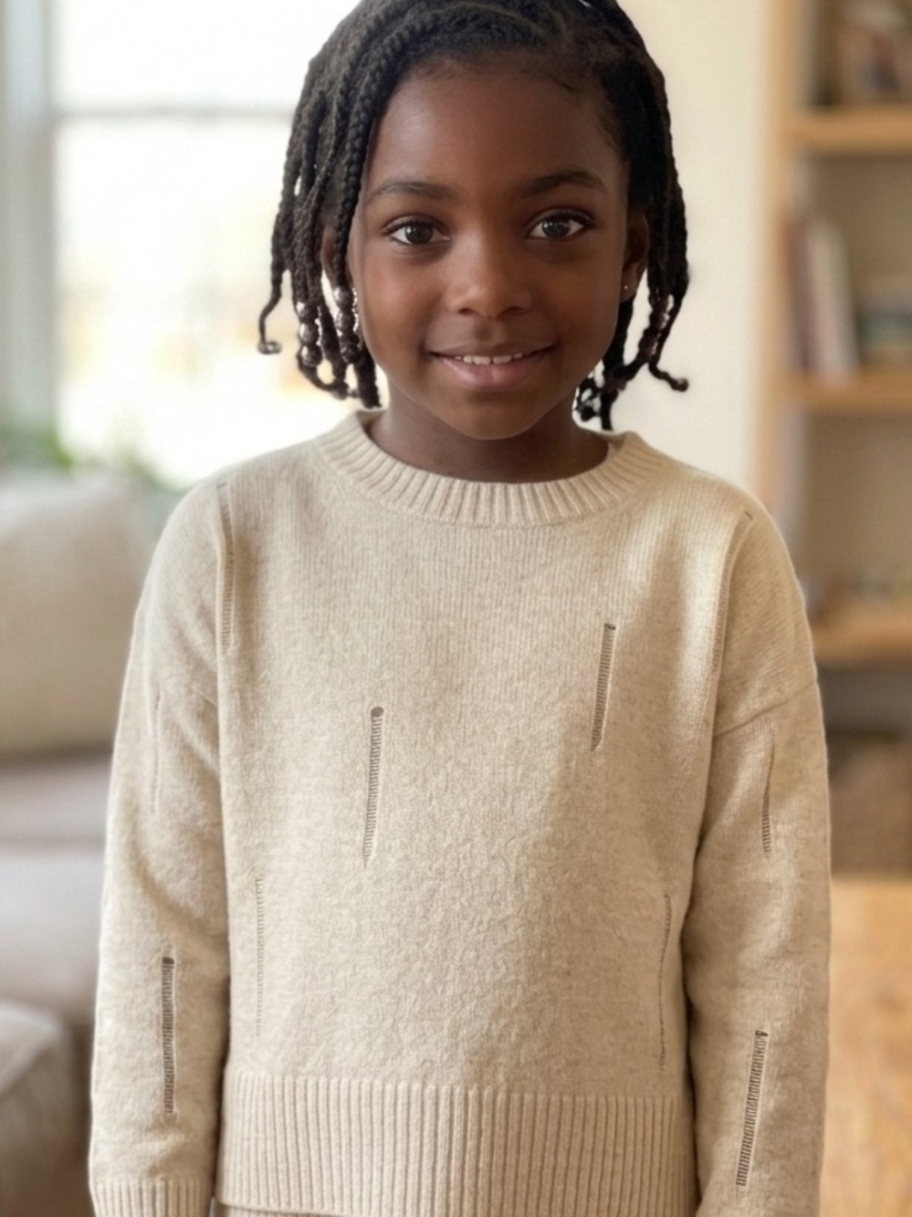 NWT Merino/Cashmere Kids Cream Crewneck Sweater